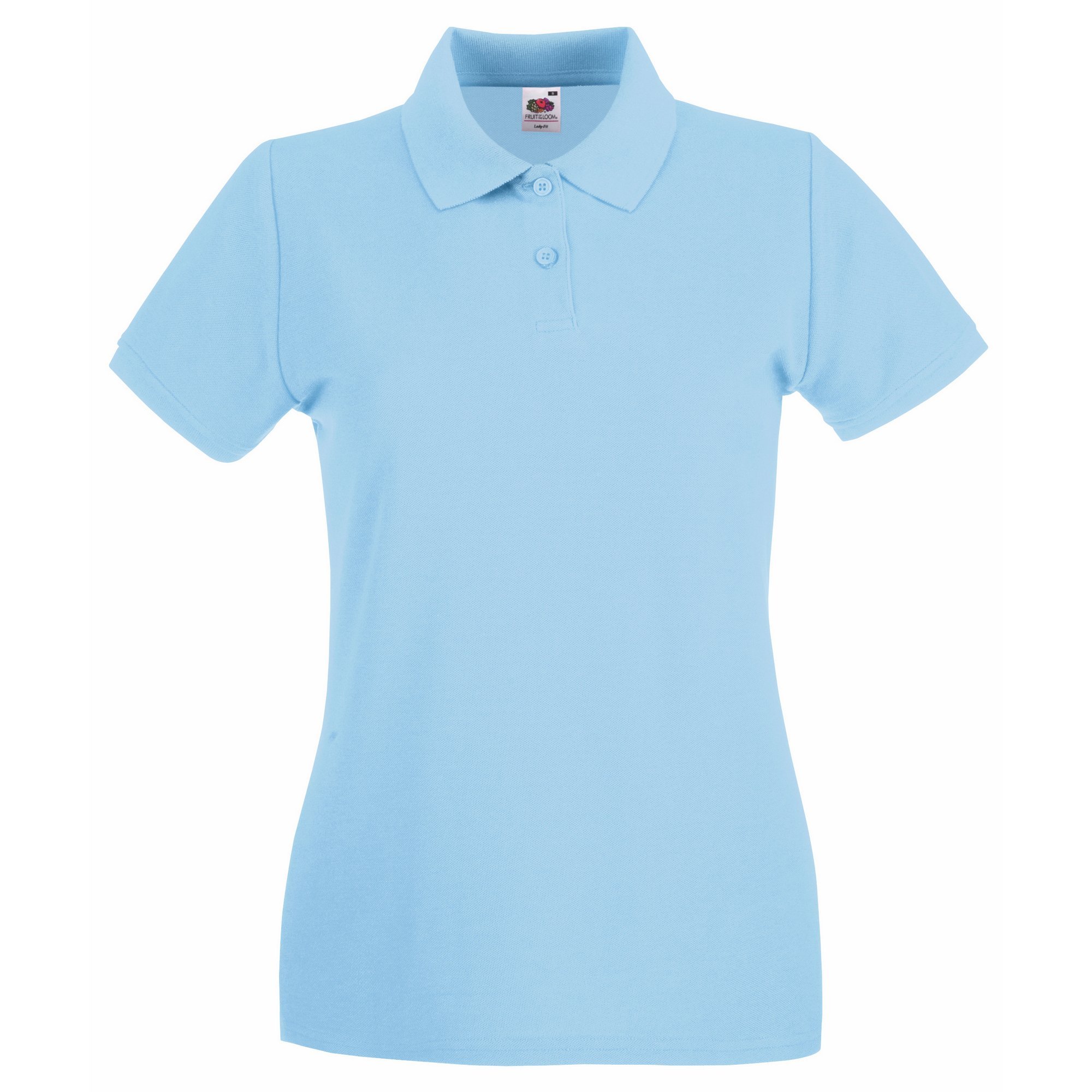 Fruit of the Loom Women's Polo Shirt multicolour Sky Blue X-Small