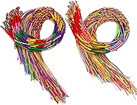 Resinta 100PCS Handmade Braided Friendship Bracelets Assorted Colors - Adjustable Wrist Anklet Party Favors