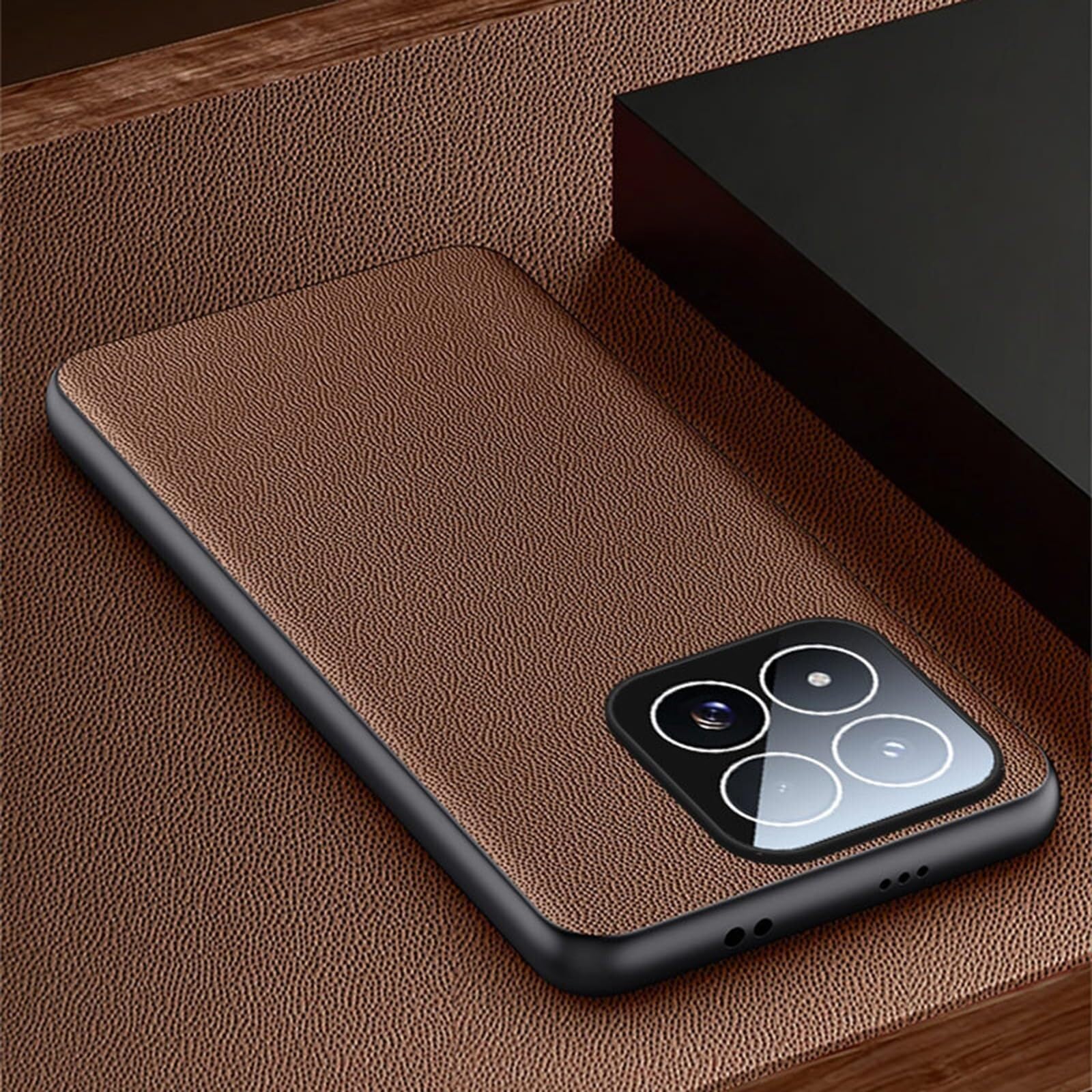 Générique Coque pour Xiaomi 17Max, d'affaires en Cuir Mince, Protection D'objectif Intégrée Coque