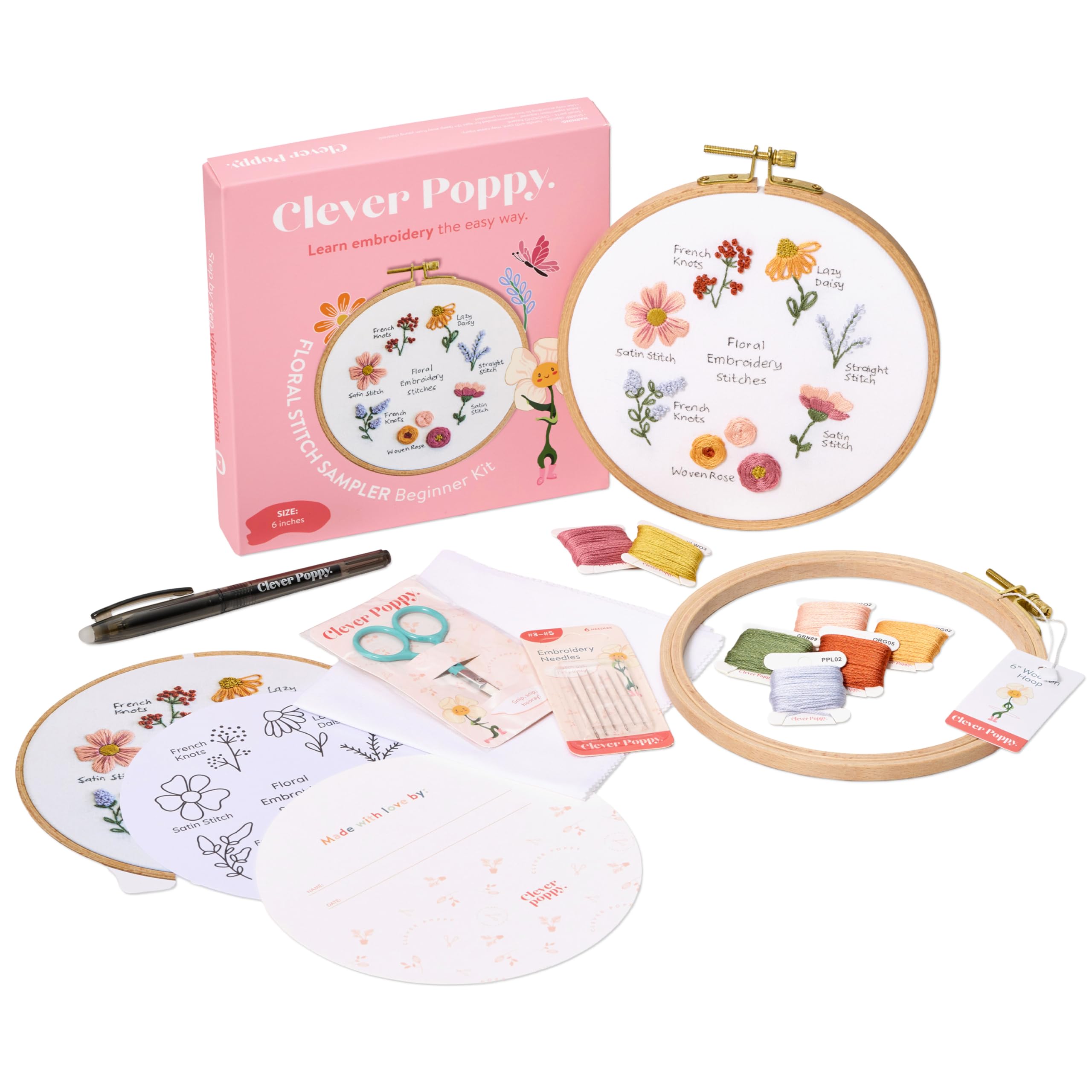 Beginner Embroidery Kit - Sunset Meadow -10 Beginner Embroidery Kit - Sunset Meadow -10