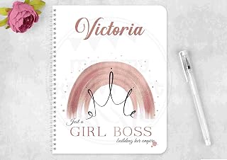 Girl Boss notepad. Personalised. Recyable recycled eco friendly notepad biodegradable. Notebook Wire bound book business girl stationary