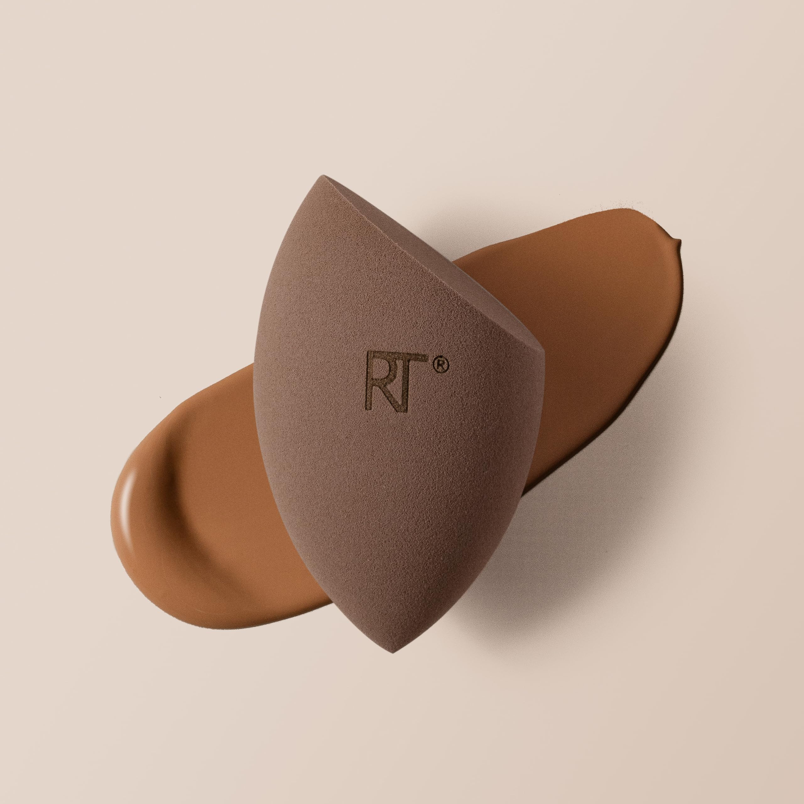 Real Techniques New Nudes Bare Finish Sponge Duo, Beauty Sponges for Liquid Foundation, Skin Tint & Concealer, Light-to-Full Coverage, Latex-Free Makeup Sponges, Cruelty-Free, 2 Count