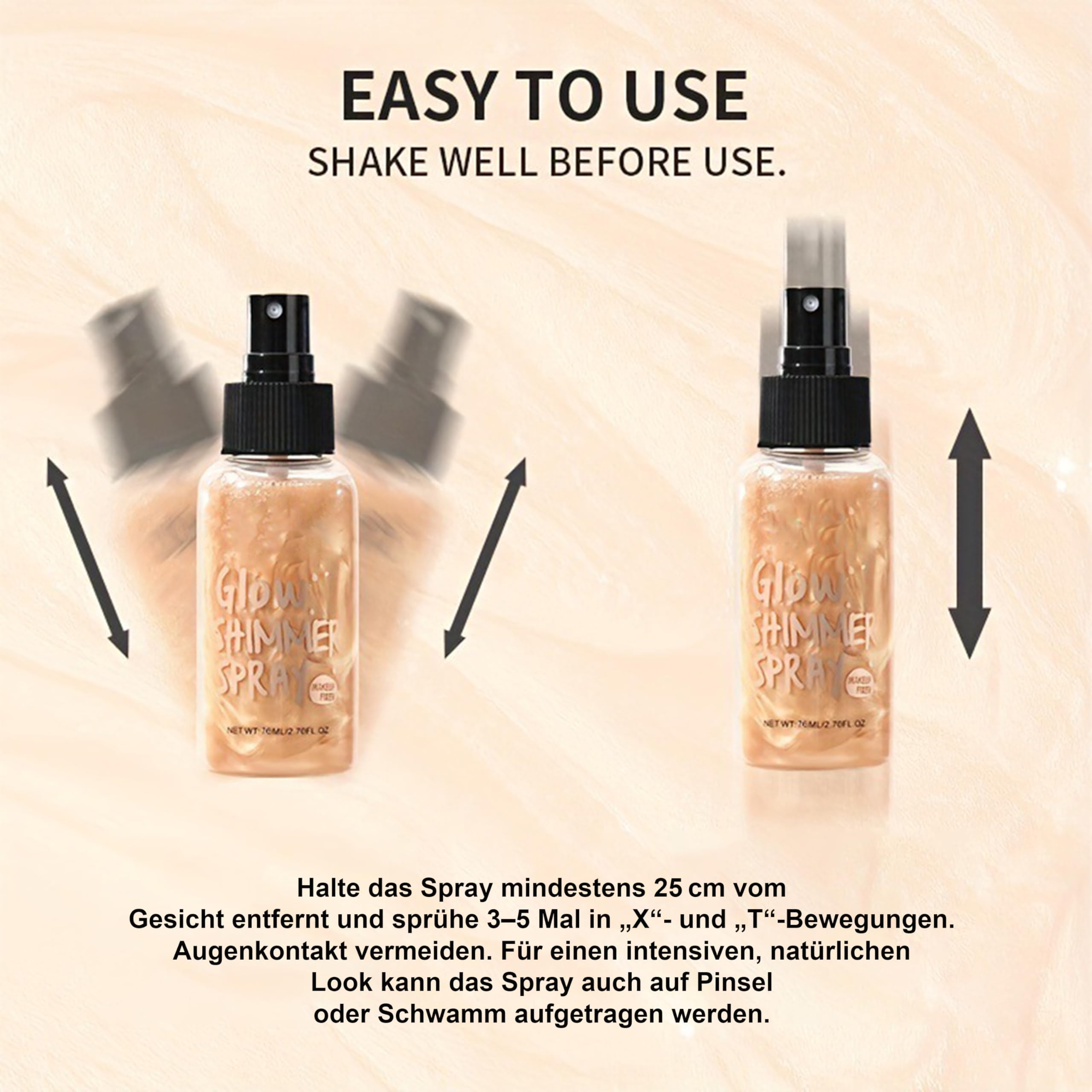 Glow Body Glitter Impermeabile Brillantini Brillantini Glitter Spray Per Viso Capelli E Corpo, Nebbia Ultra Fine Copertura Uniforme, Festival Brillante Trucco Brillante