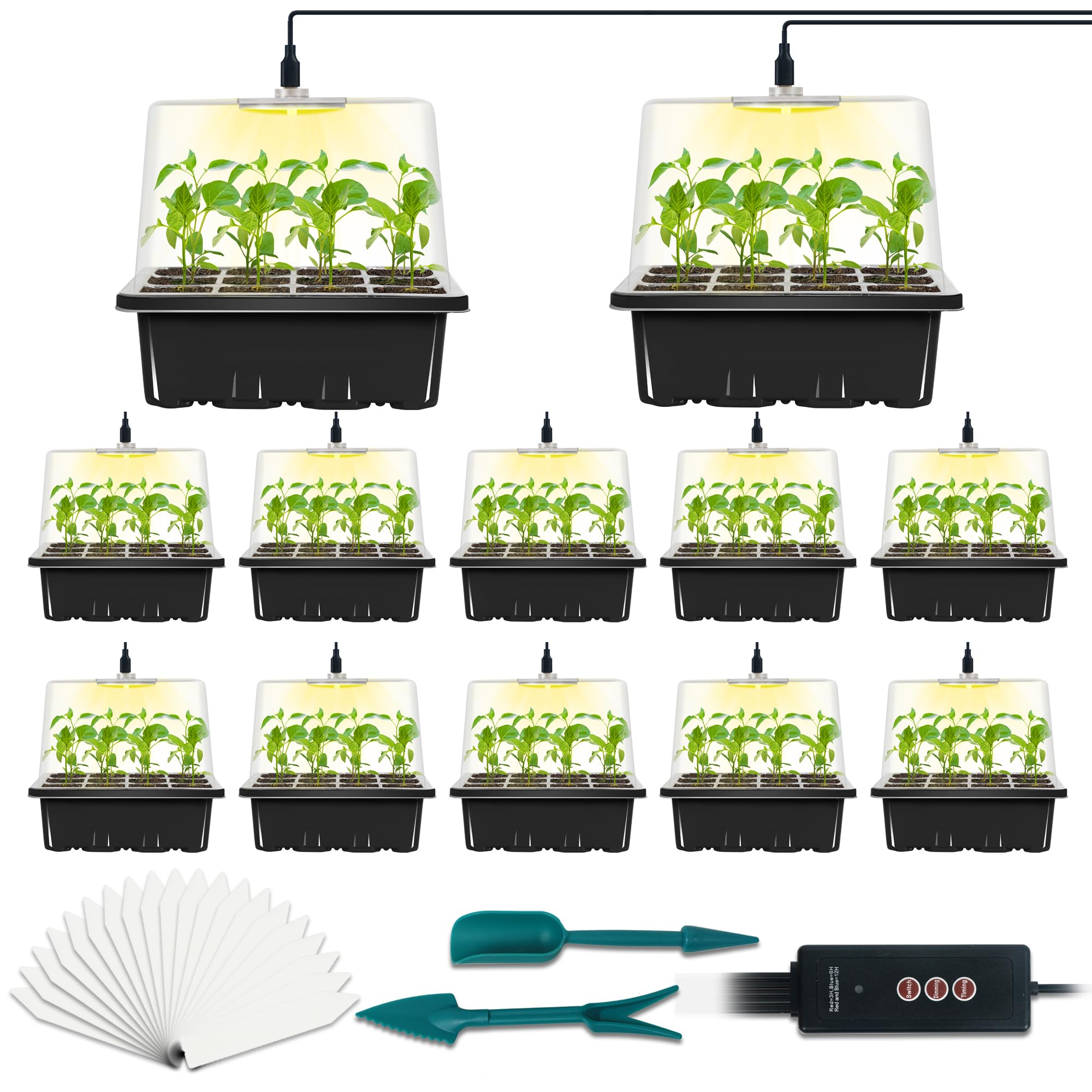 LYDTICK 12-Set Seed Starter Tray with Grow Light