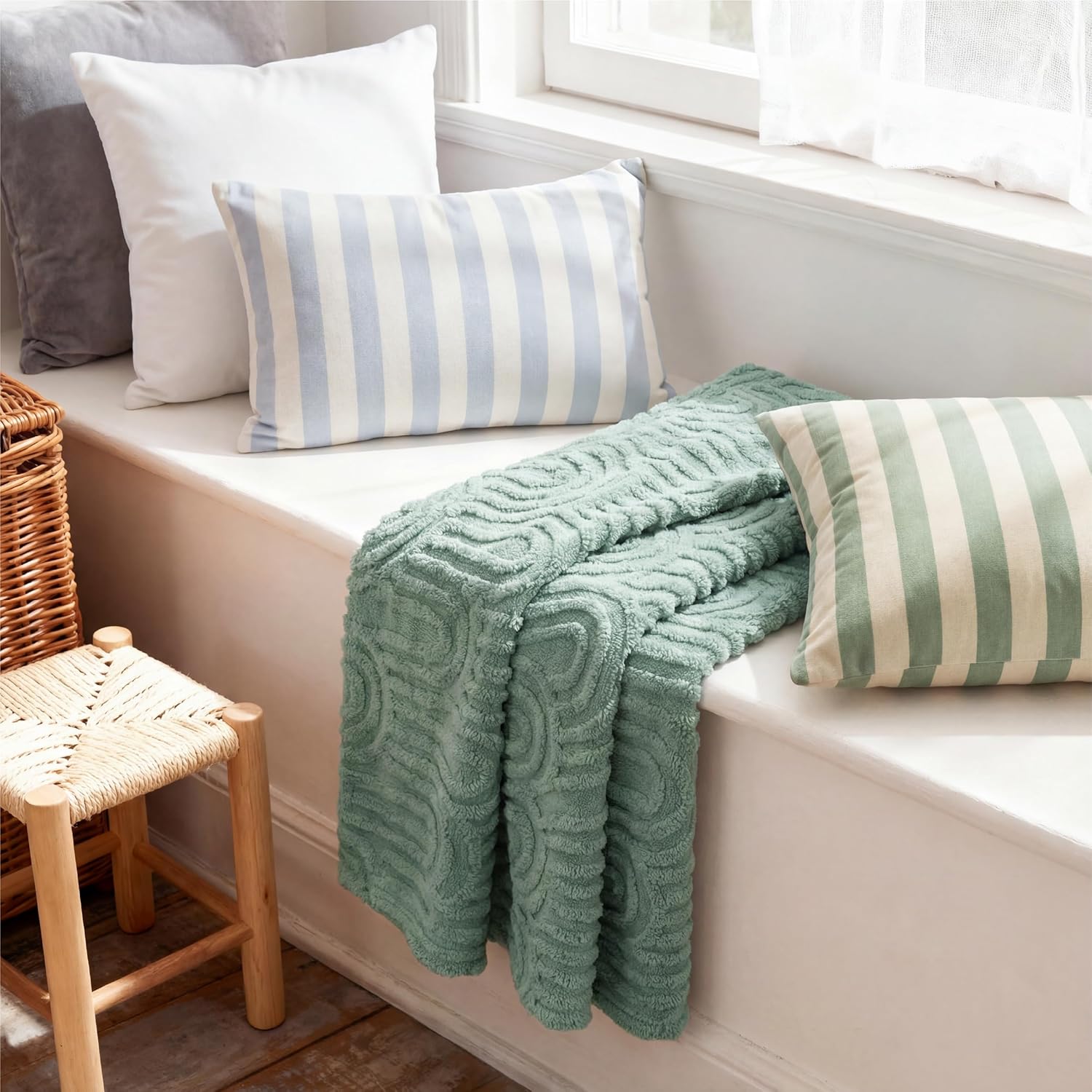 Bedsure GentleSoft Sage Green Christmas Throw Blankets for Women - Super Soft Cozy Winter Blankets for Couch, Cute Fluffy Fleece Throw for Girls Women, Ideal for Room Home Decor, 50x60 Inches - Image 8