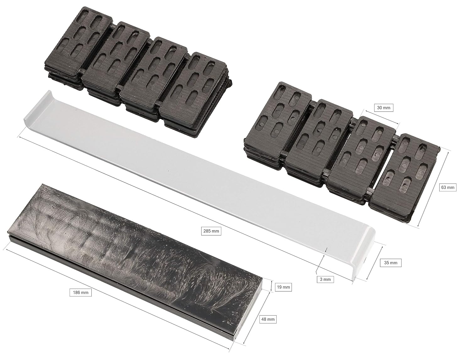 KOTARBAU® Robust mounting hardware set, 42 elements, spacers, pull rod, impact block for laminate, parquet, wooden floors.