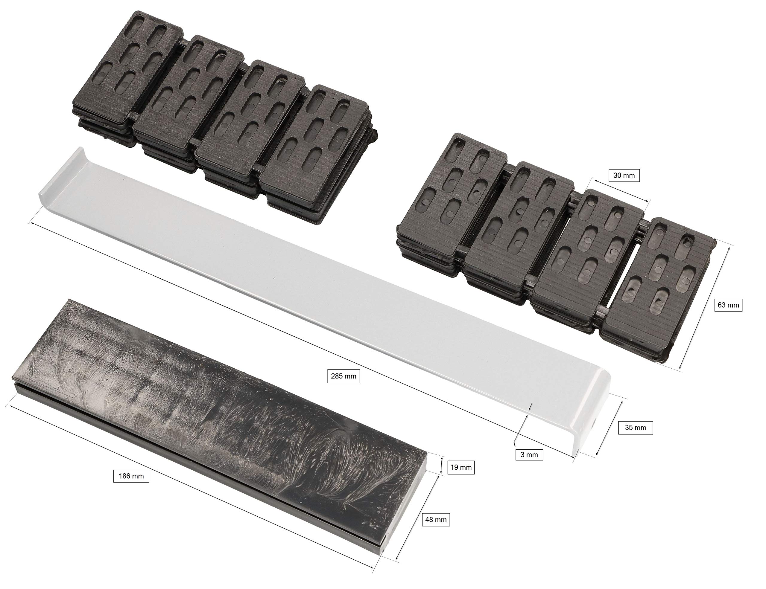 KOTARBAU® Kit de instalación para parqué y laminados, 42 Piezas, Equipamiento básico para la colocación de laminados, entarimados, 40 cuñas distanciadoras, 1 Barra de tracción, 1 Taco de plástico