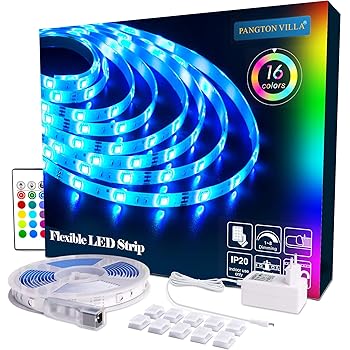LED Strip RGB 5m LED Licht Streifen SMD 5050 Leds mit Netzteil, Fernbedienung Led stripes Lichtband Leiste Band Beleuchtung,MEHRWEG