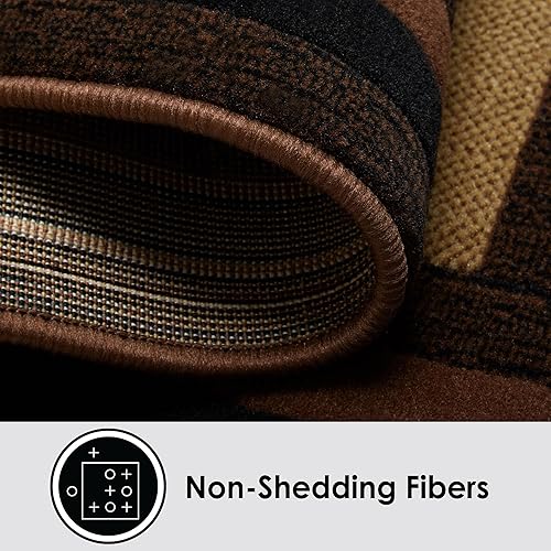 Miniatura 19 de Home Dynamix Catalina Virginia - Alfombra abstracta con diseño geométrico, negro/marrón, 3.3 x 5.2 pies