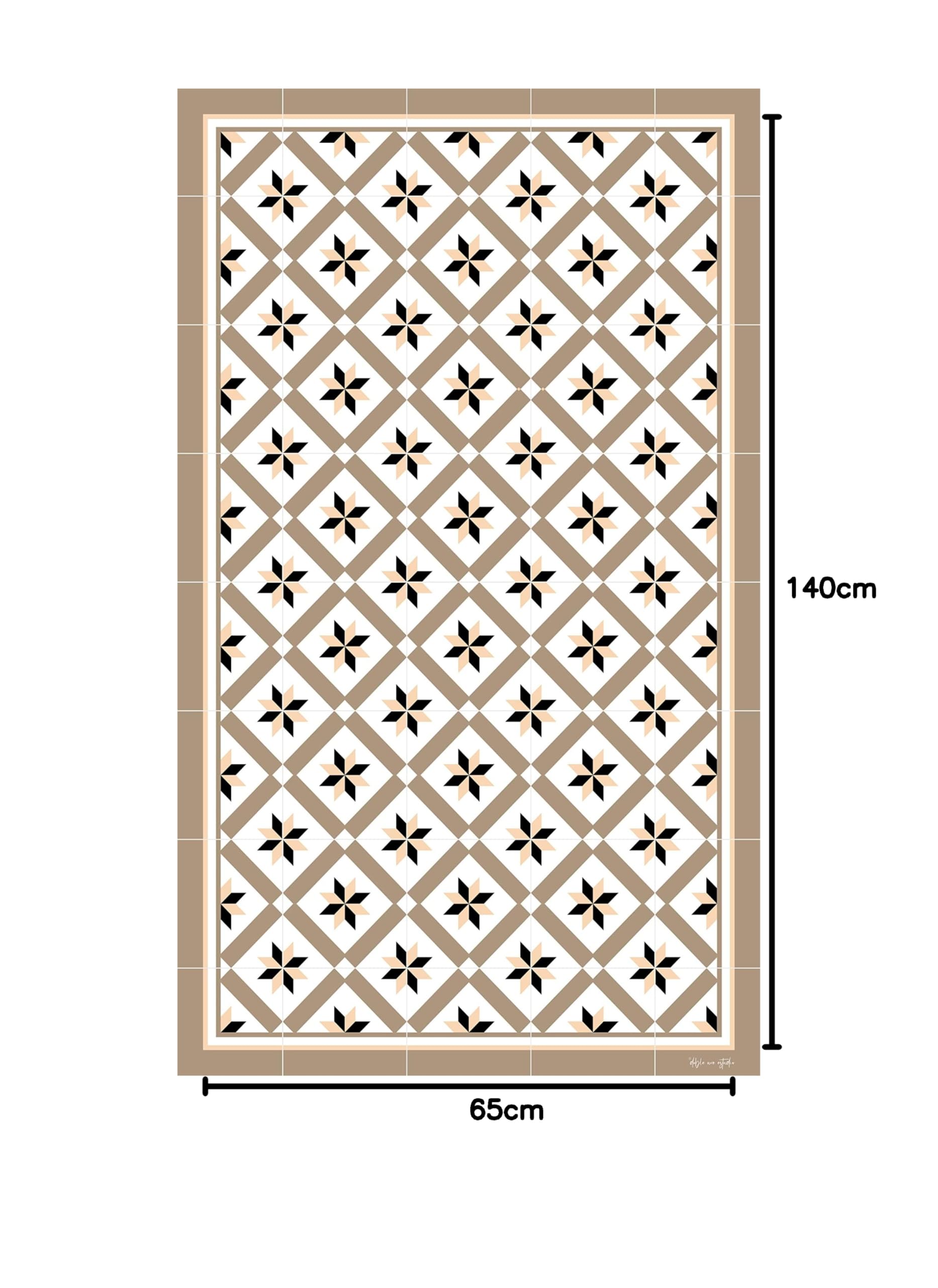 DobleUve Estudio Alfombra Vinílica Hidráulica 24 | Marrón | 65x140 cm | Alfombra Cocina Lavable Antideslizante | Alfombra Vinilica | Suelo Vinílico | Alfombra Vinilo Salón
