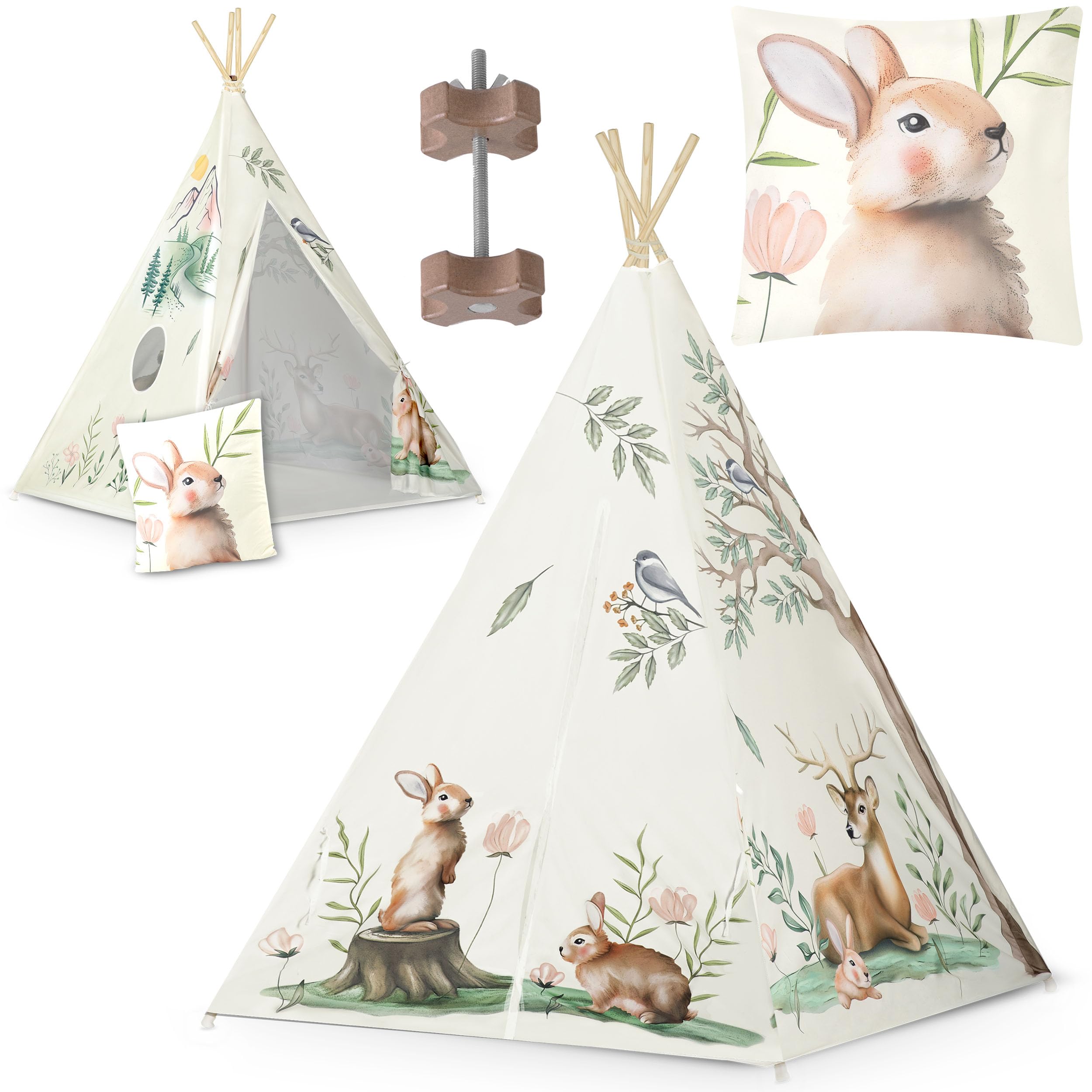 Nukido Tipi Infantil Tienda India para Niños Interior Exterior Habitación Infantil Beige