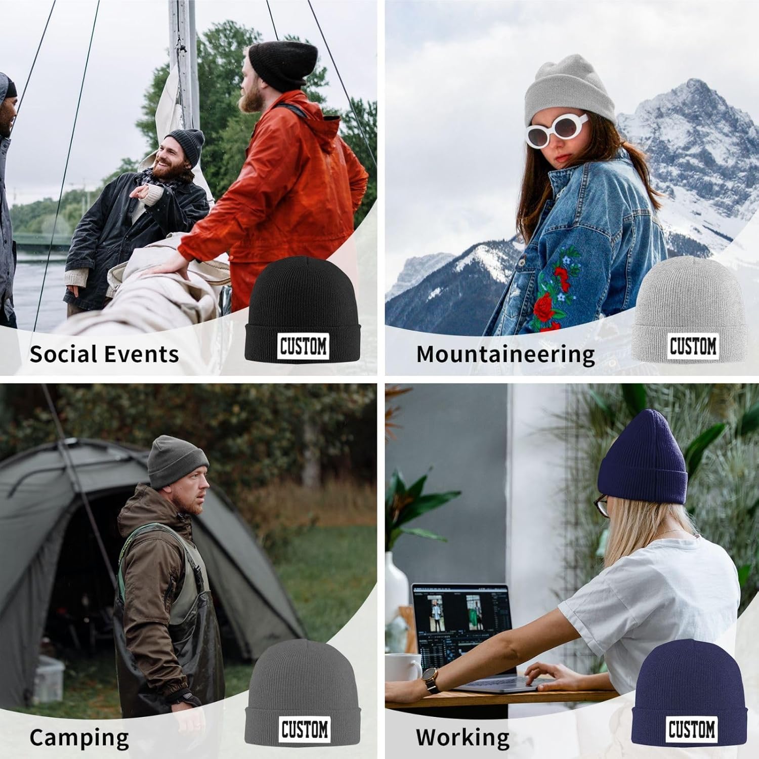 Custom Beanies Hats Knitted Hat Personalized Skull Hat for Men Women Add Personalized Text Logo Custom Hats Customized Gifts - Image 9