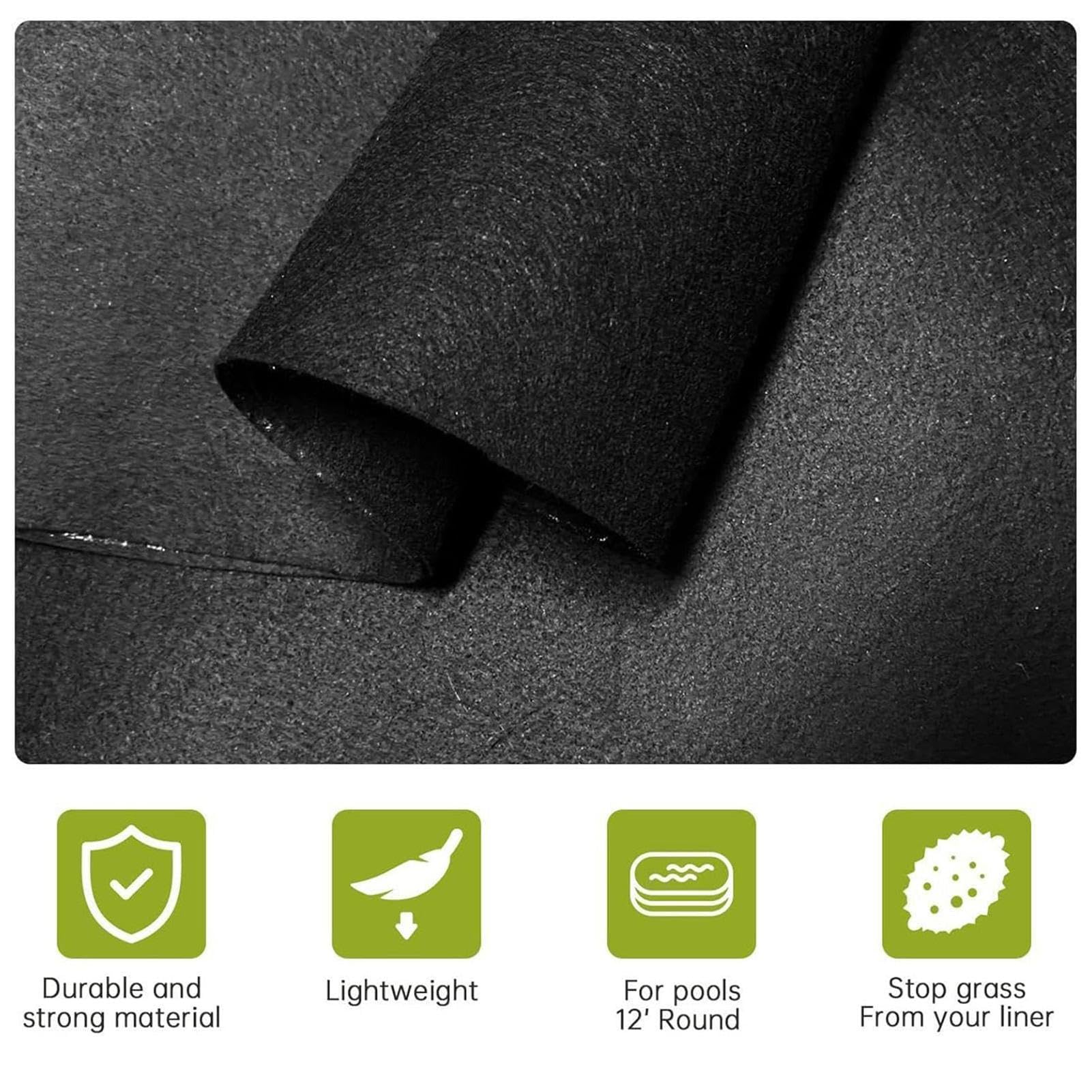Tapis de Protection pour Liner de Piscine Tapis Rond en Tissu À La Découpe | Protection De Sol Pour Piscine Hors-Sol Convient aux particuliers, jardins, cours, villas, hôtels et