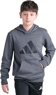 adidas Boys Long Sleeve Essential Big Logo Fleece Pullover Hoodie