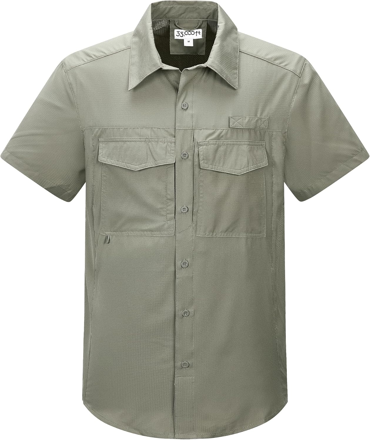 33,000ft Men's Fishing Shirts Lightweight Cool Quick Dry Sun Protection UV Short Sleeve Shirt for Casual Hiking Safari Travel