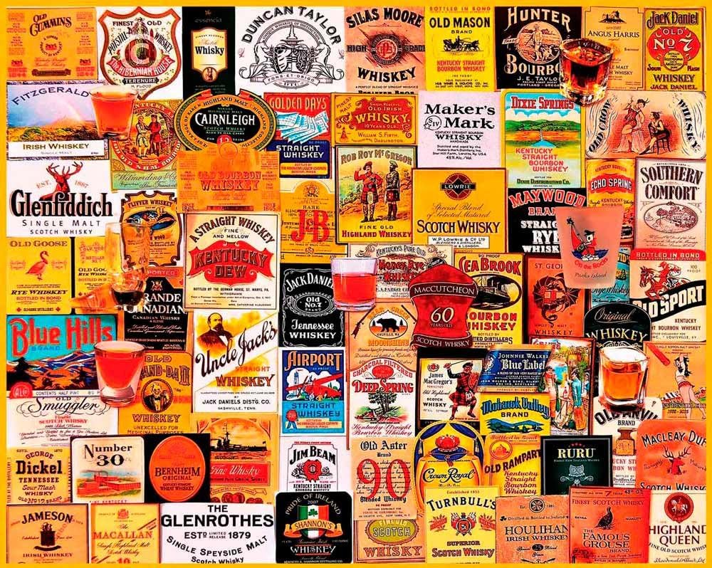 White Mountain Puzzles Great Whiskies - 1000 Piece Jigsaw Puzzle
