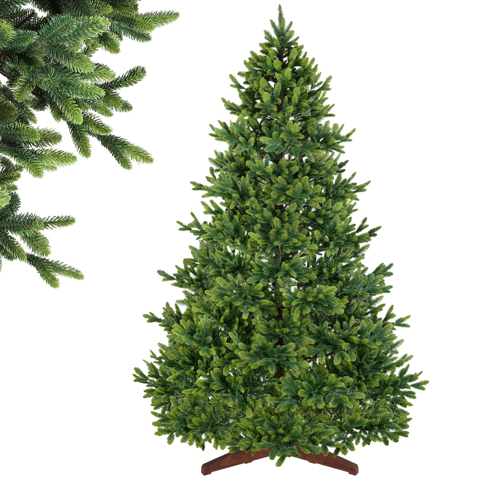SHareconn Künstlicher Weihnachtsbaum 180cm 100% PE Spritzguss,Naturgetreu | 851 Spitzen,dichte Zweige,Tannenbaum Künstlich,schneller Aufbau, Weihnachtsbaumständer in Holzoptik(Hinweis:Keine Schrauben)