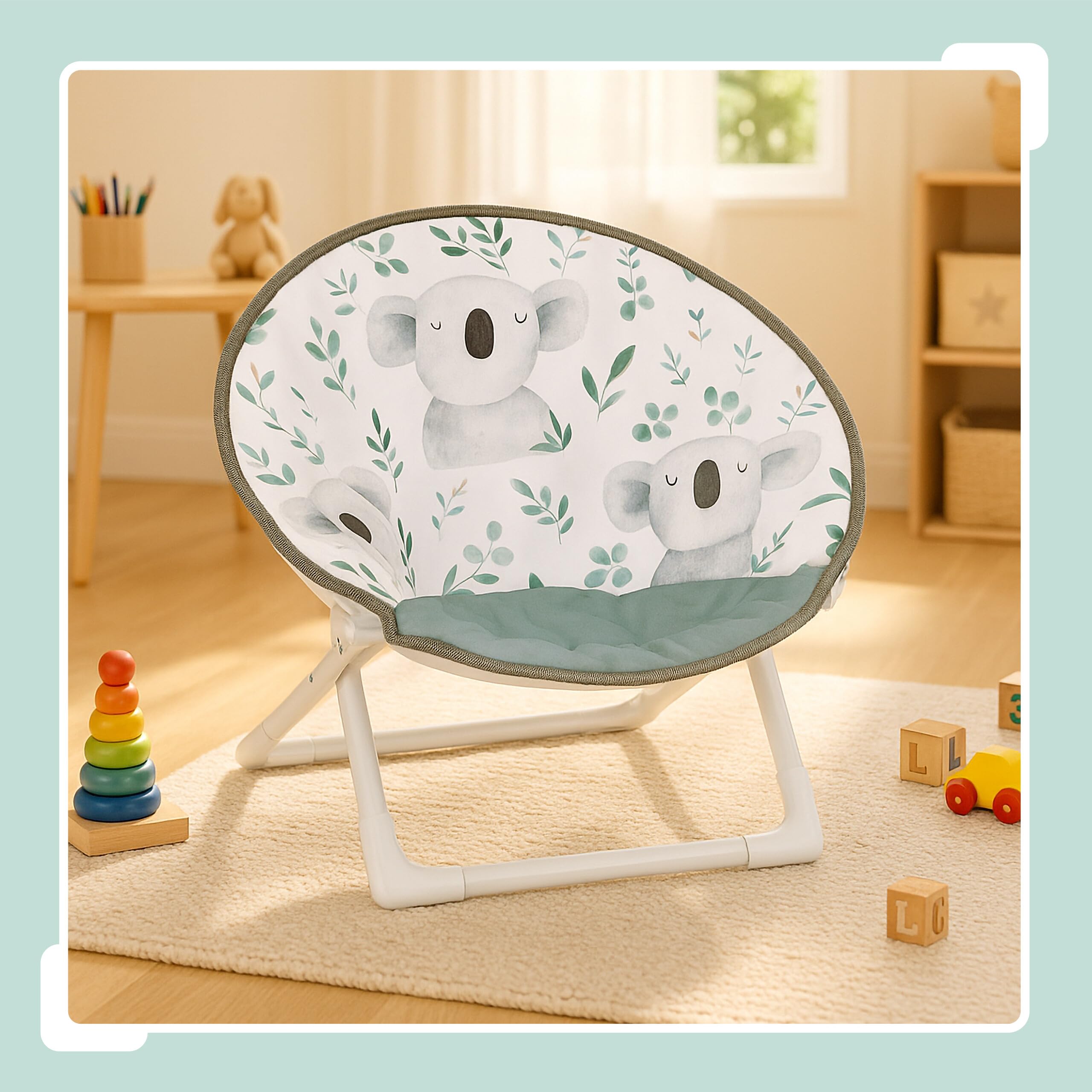 Relaxdays Silla Infantil Plegable, Koala, 47x50x48 cm, Asiento Niños Exterior/Interior, Sillón Peques, Multicolor