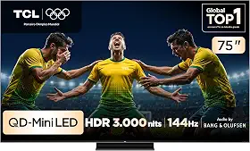 Smart TV TCL 75 Polegadas QLED Mini LED 4K C7K WiFi Bluetooth Google TV 4 HDMI 144Hz HDR10+ 75C7K