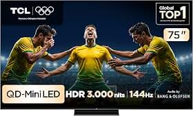 Smart TV TCL 75 Polegadas QLED Mini LED 4K C7K WiFi Bluetooth Google TV 4 HDMI 144Hz HDR10+ 75C7K