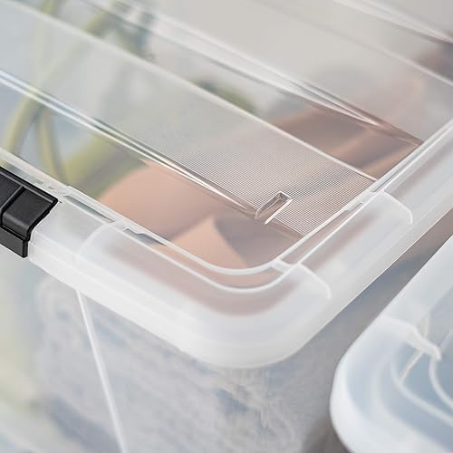 Miniatura 9 de IRIS USA - Contenedores de almacenamiento de plástico apilables de 72 cuartos de galón con tapas, paquete de 6 unidades, sin BPA, fabricados en