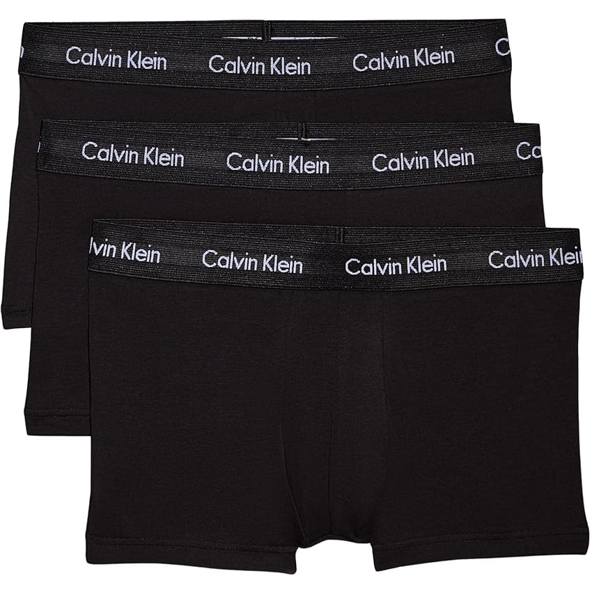Calvin Klein Uomo Pantaloncini Boxer Vita Bassa Confezione da 3 Intimo, Nero (Black W. Black WB), L