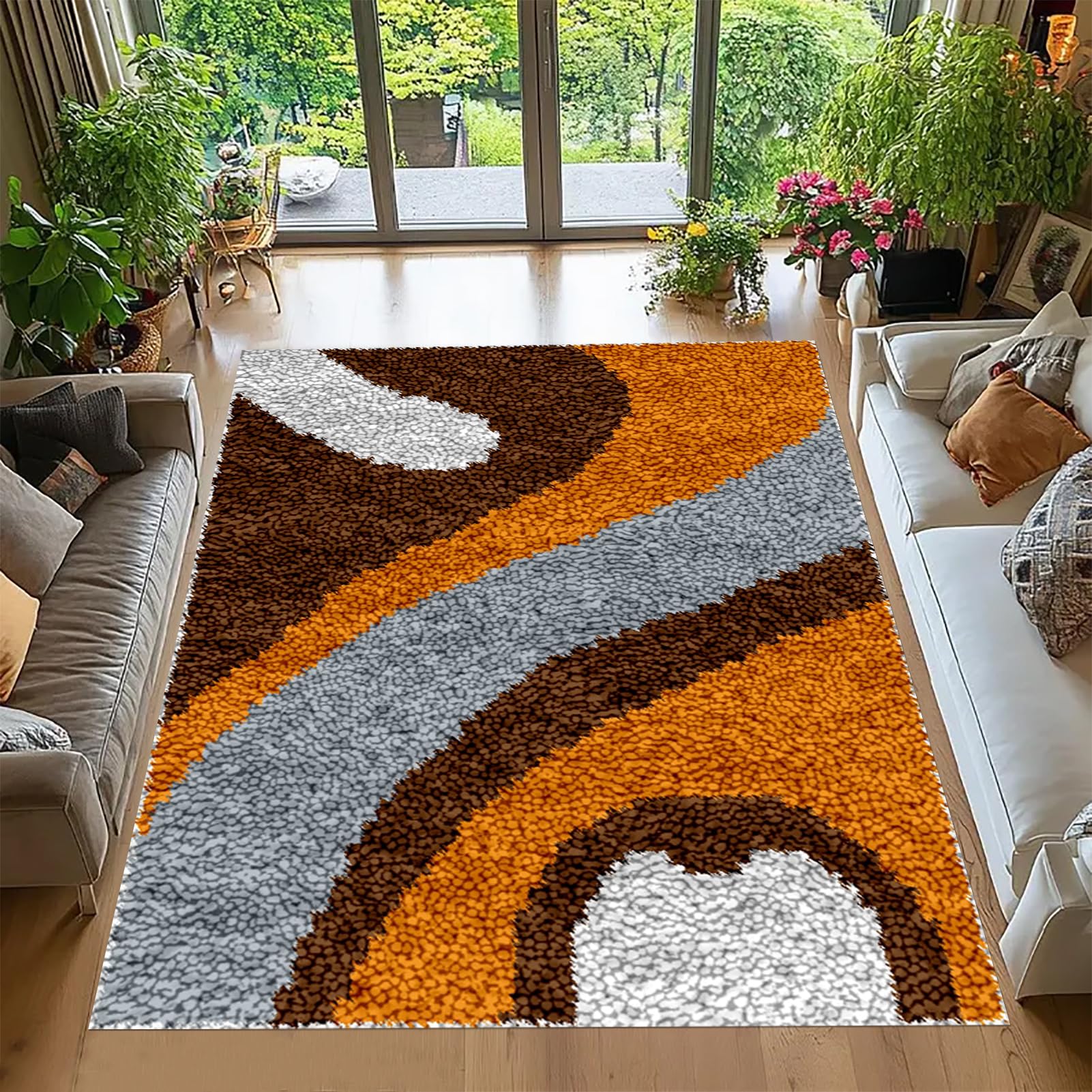 Tehocwiz 80x115 cm Latch Hook Kits for Adults, Latch Hook Rug Kit, Latch Hook Cushion Kits, Tapestry Kits for Home Decoration, Crochet Rug Making Kit for Adults, Rug Making Kit For Adults Beginners