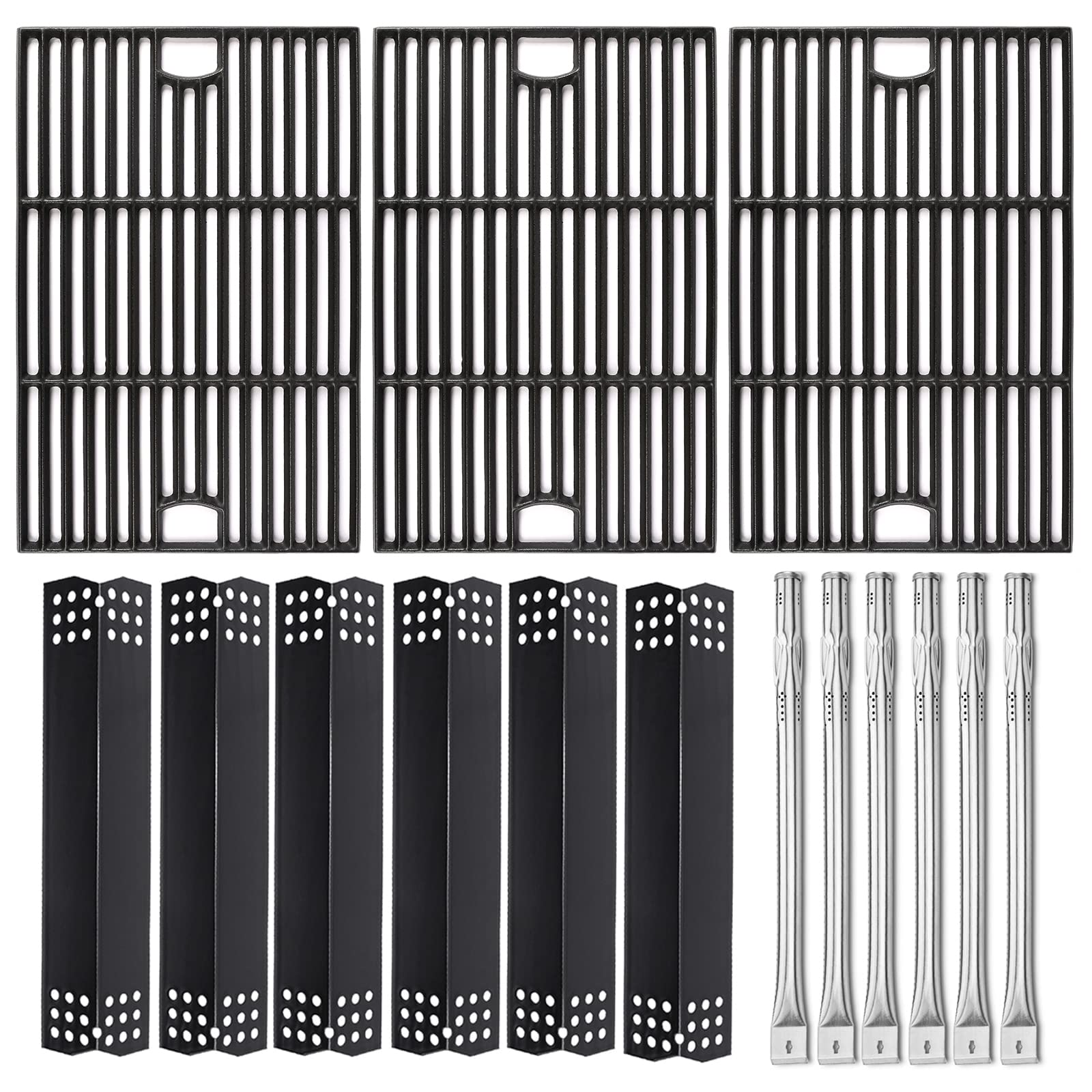 Hisencn Grill Parts Kit for Home Depot Nexgrill 6 Burner 720-0896E, 720-0896B, 720-0896C Gas Grill, Stainless Steel Grill Burners, Heat Plates Tent Shields Flame Tamers, Cooking Grates Grid