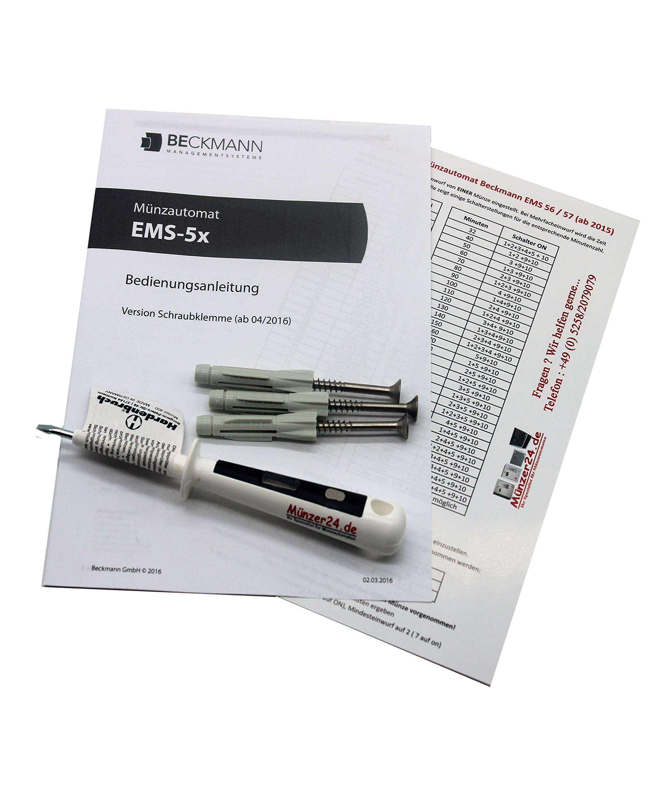 Münzautomat Beckmann EMS 57 MP TE, ideal für Waschmaschinen, Münzprüfer für 1 Euro