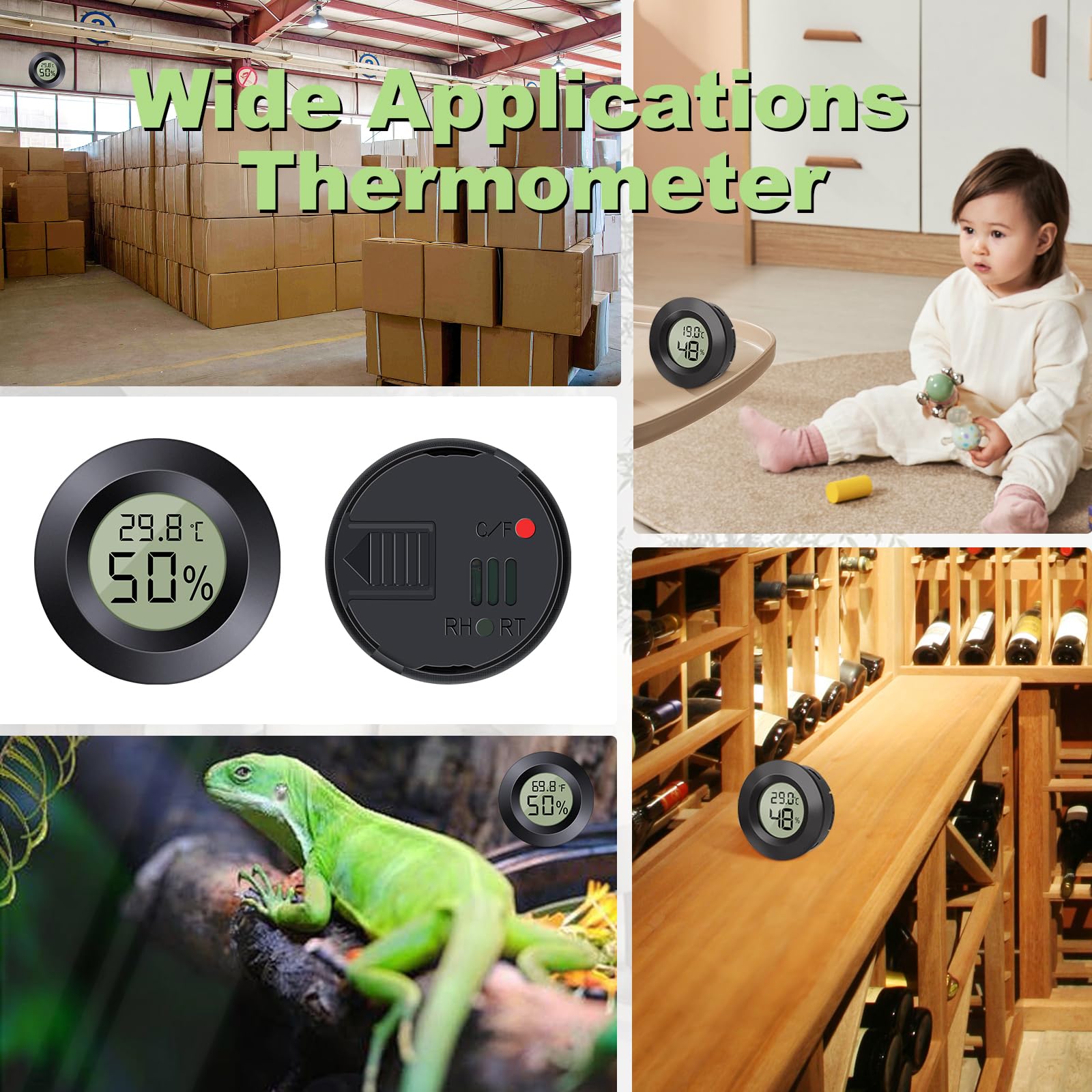 Termometro Igrometro Digitale - 6 Pezzi Per Monitorare Umidità E Temperatura In Casa - Foto 10