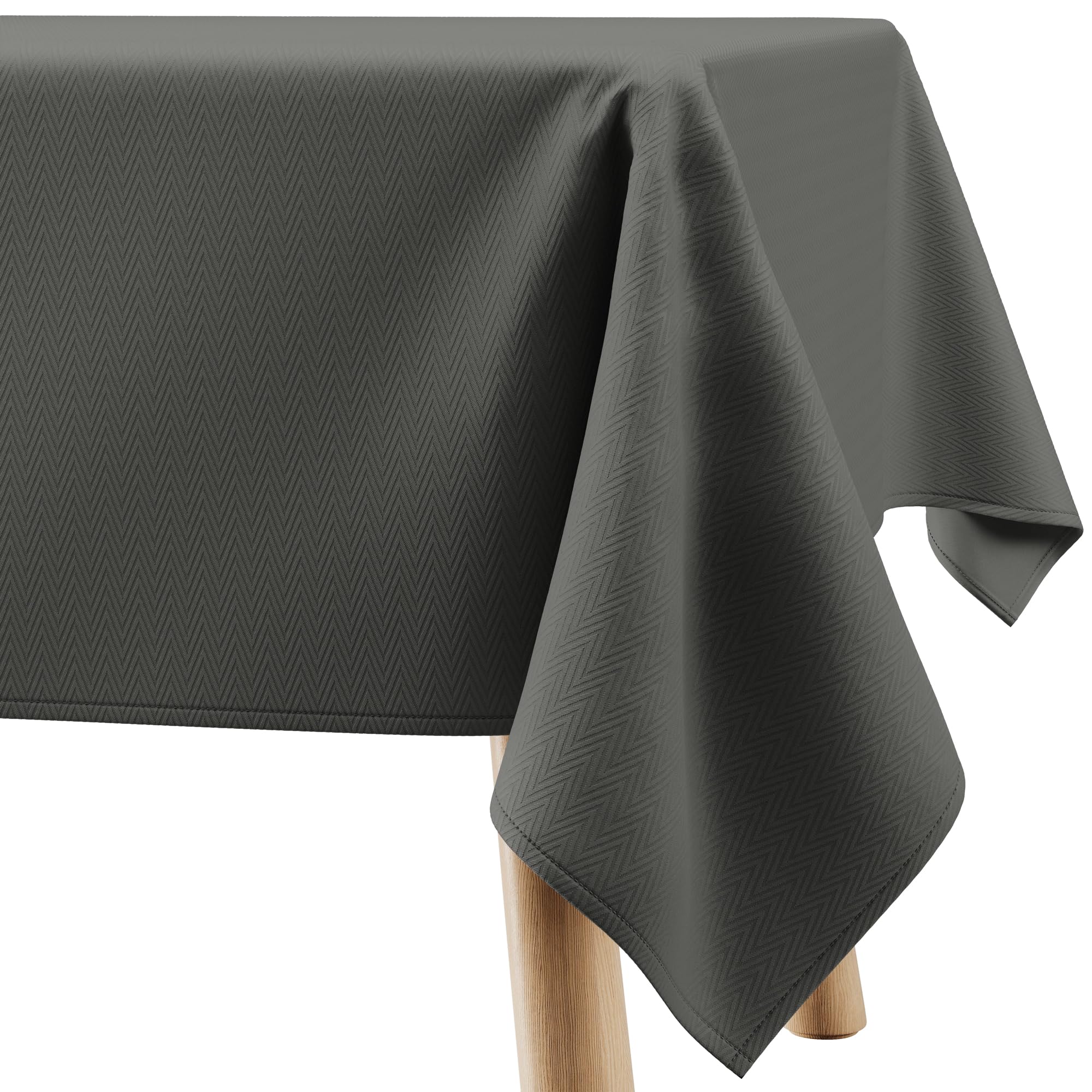 Tischdecke 150x350 cm Grau Abwaschbar Für Indoor Outdoor geometrisches Zickzackmuster Verte