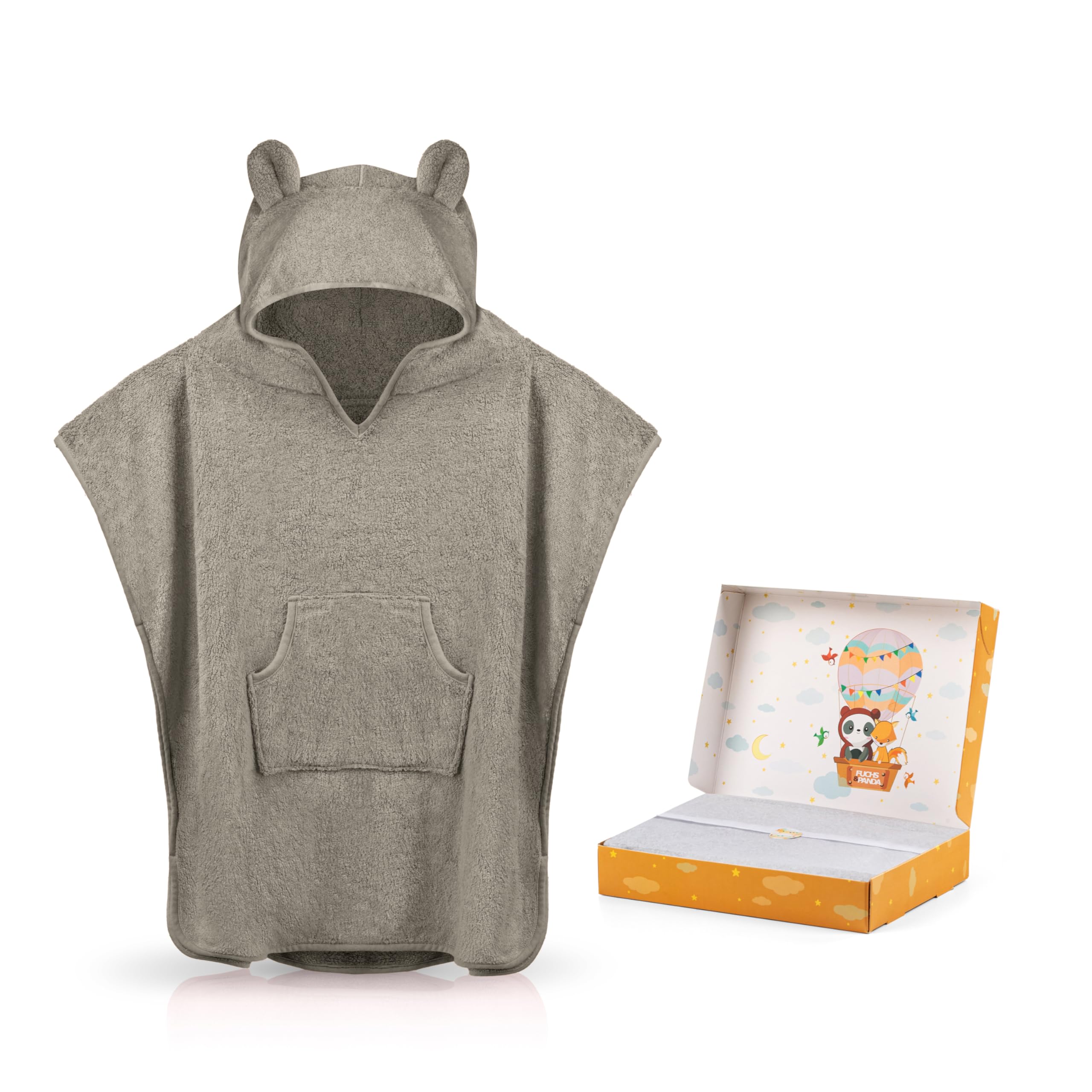 FUCHSUNDPANDA Fuchs&Panda® Badeponcho Kinder EXTRA warm, weich & kuschelig (100% Bambus) | Badeponcho Baby | Handtuch Poncho Kinder mit toller Geschenkverpackung (Mint-grün)