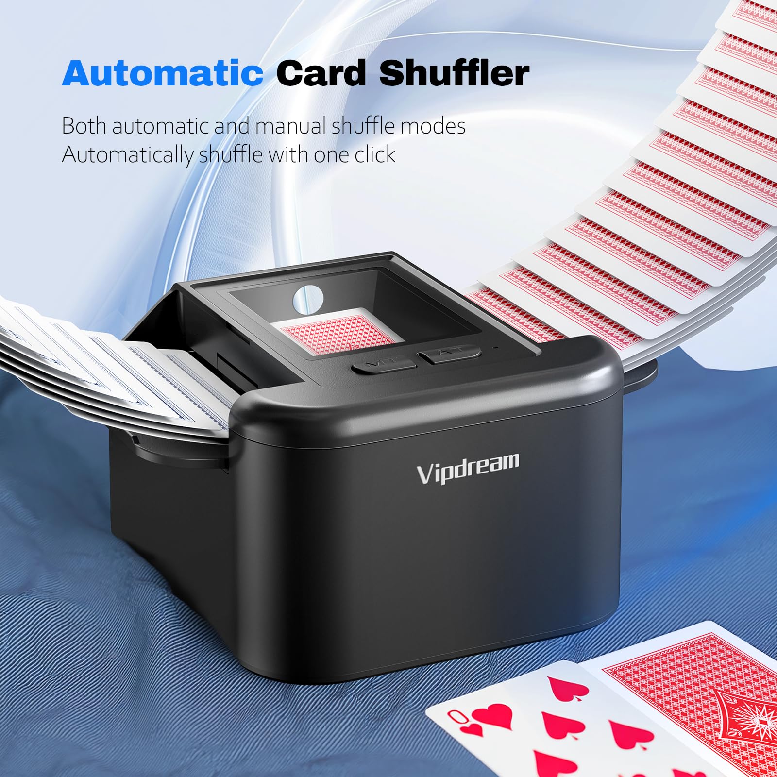 Amazon.com : Automatic Card Shuffler for 1–2 Decks, Rechargeable Quiet  Electric Card Shuffling Machine with USB-C, Dual Mode Auto Shuffler for  UNO, Poker, Blackjack, Texas Hold'em, Portable for Home,Party,Travel : Toys  &