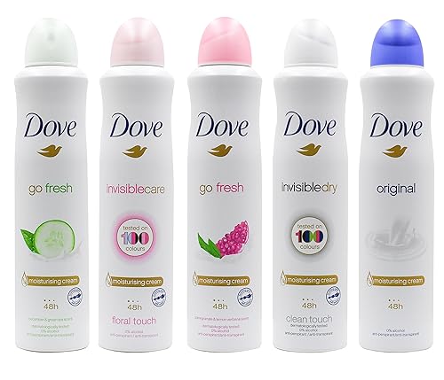 Dove Spray desodorante antitranspirante, versión internacional, 8.5 fl oz (paquete de 5)