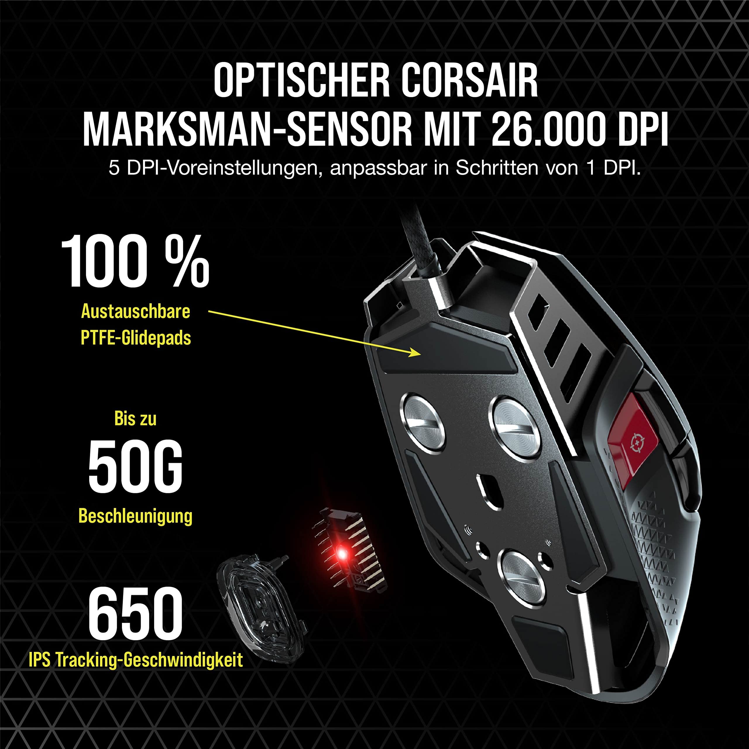 Corsair M65 RGB Ultra Wired Tunable FPS Gaming Mouse Schwarz