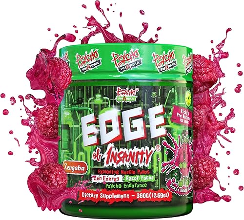 Miniatura 29 de Psycho Pharma Polvo de preentrenamiento de alta rigidez más fuerte, borde de locura, suplemento de preentrenamiento más intenso para bombas, fuerza,