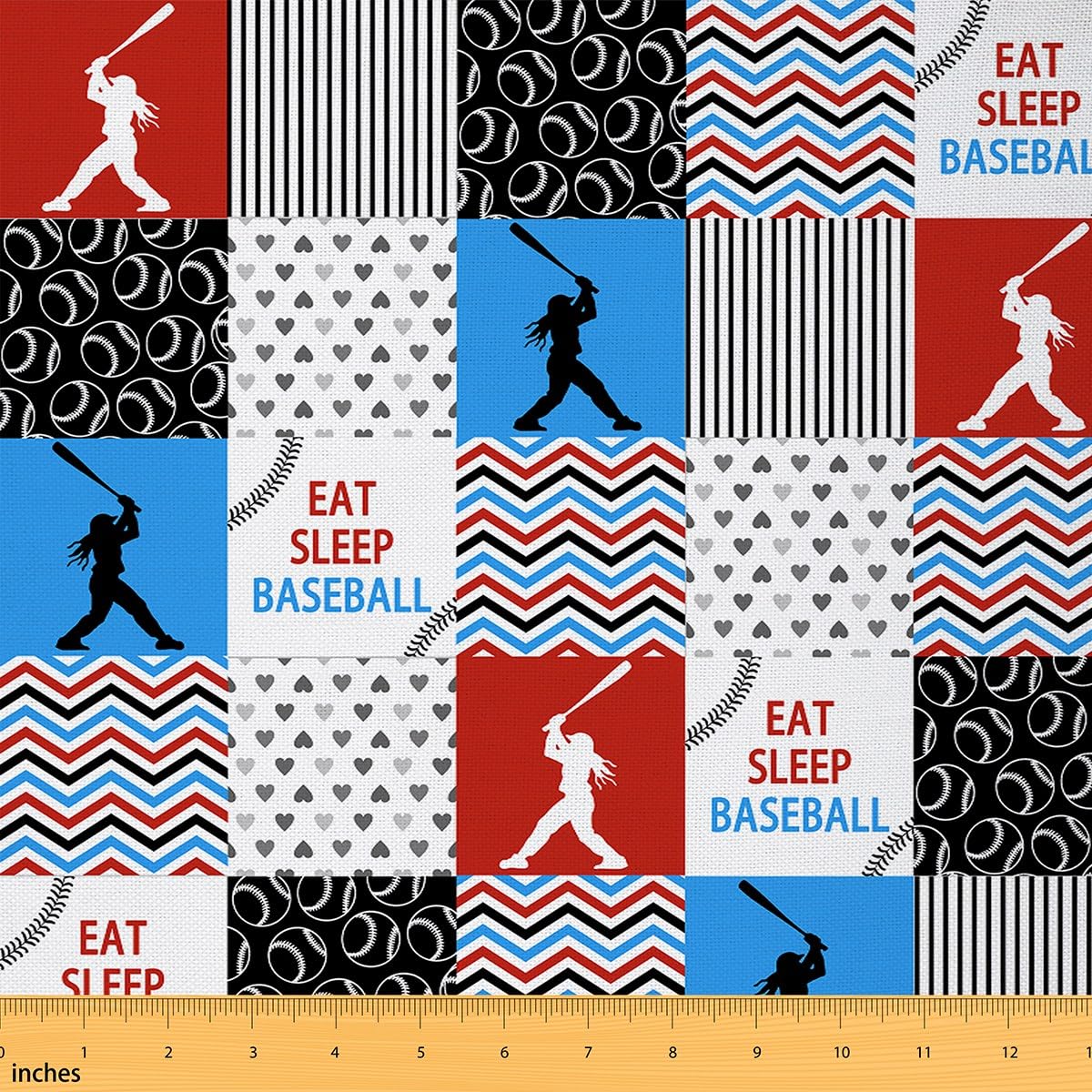 Homemissing Baseball Upholstery Fabric for Chairs 3 Yards (L276*W150cm) Girls Baseball Upholstery Fabric for Chairs Sports Game Fabric by The Yard Softball Red Decorative Waterproof Outdoor Fabric