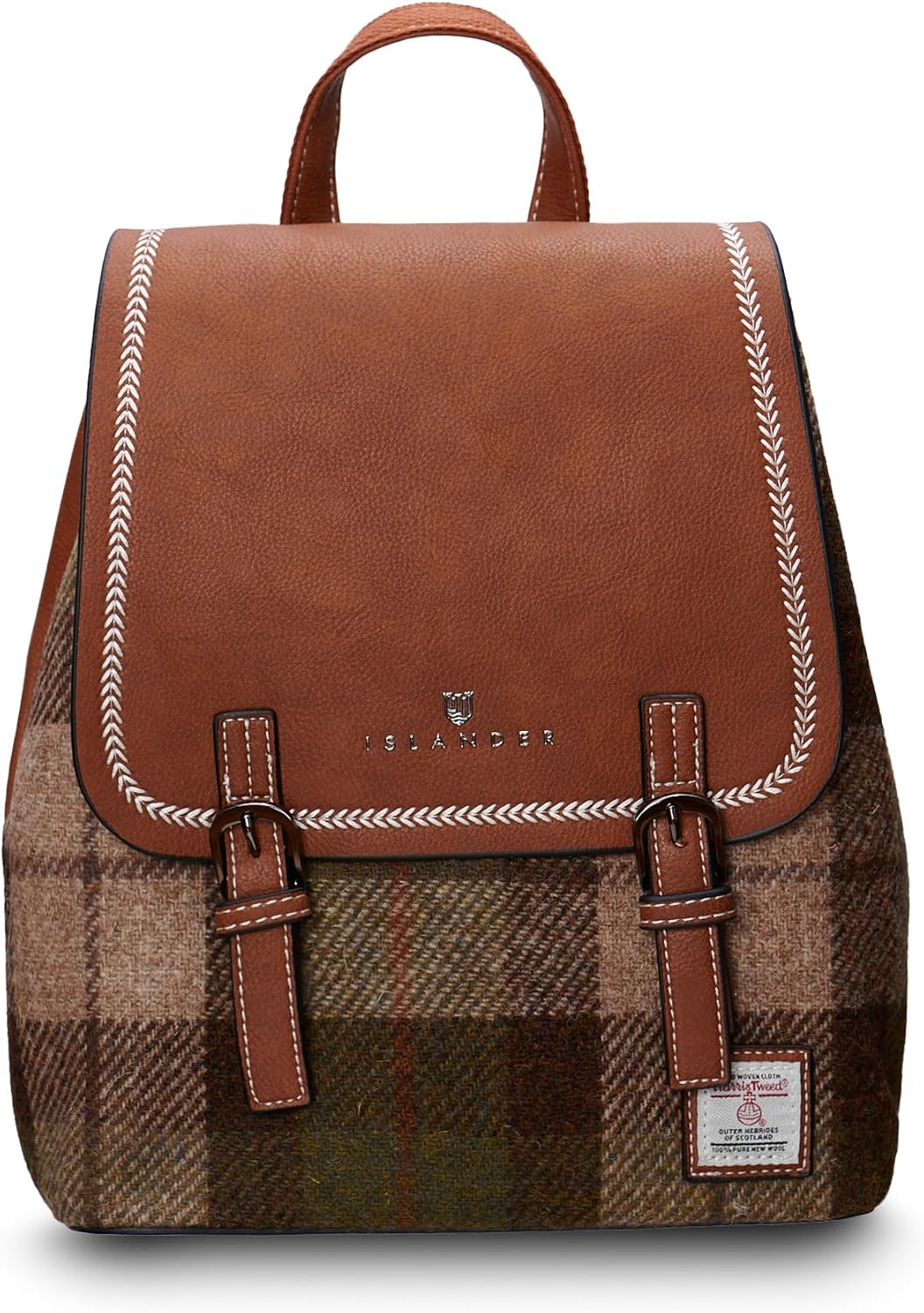 Harris Tweed Chestnut Tartan Jura Backpack, Blue