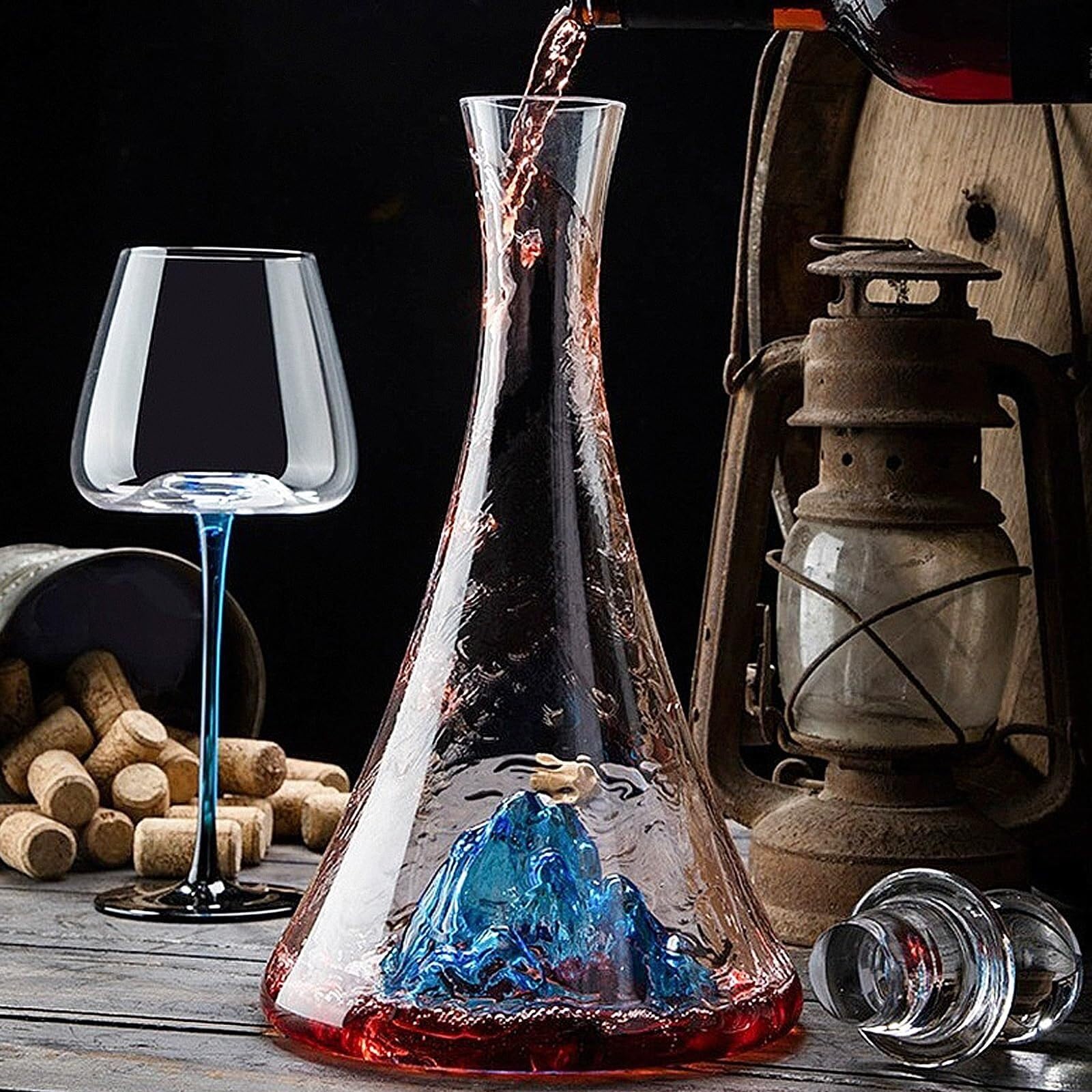Decantador Vino Elegante Decantador De Vino Cristal con Jarra En Cascada For Decoración del Hogar Wine Decanter