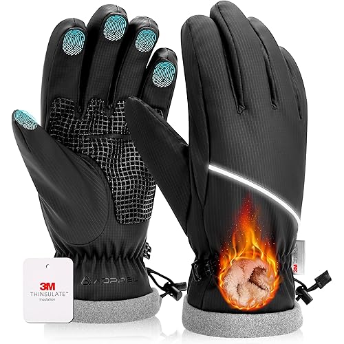 Winter Gloves Men Women Waterproof Warm Ski Gloves for Cold Weather Windproof Snow Touch Screen Gloves for Running Cycling Outdoor Work & Sports