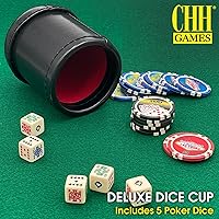 Vista 2 de CHH SS-CQG-7815 - Taza de cuero de lujo con 5 dados de póquer