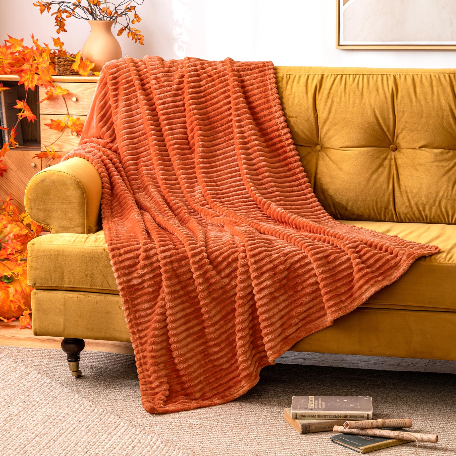 Couverture flanelle chaude 4 saisons en fausse fourrure douce rouge
