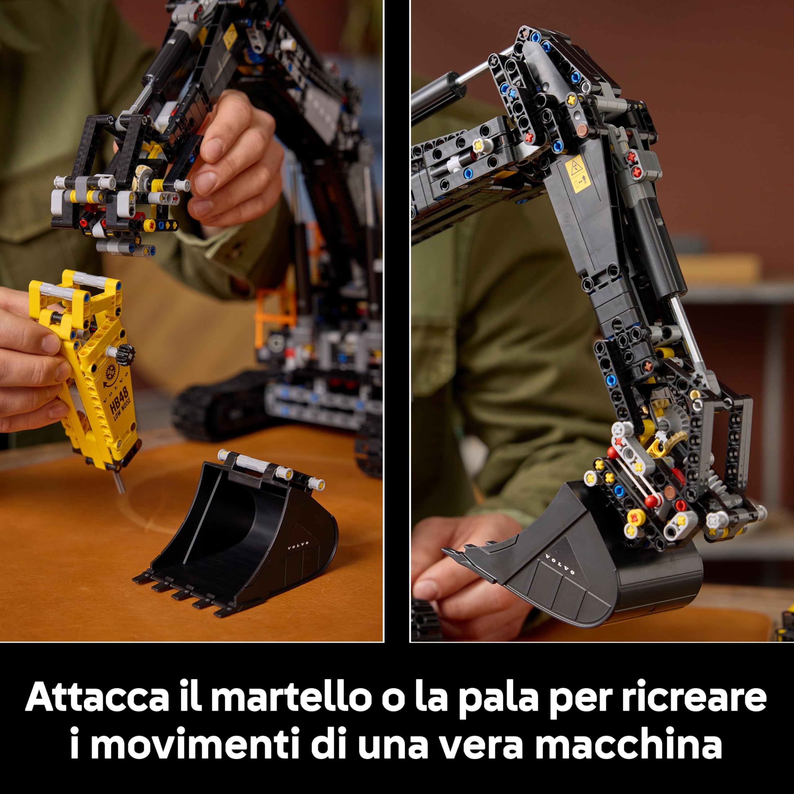 LEGO Technic Escavatore Volvo EC500 Hybrid - Kit di Modellismo da Costruire per Adulti - Veicolo da Cantiere Motorizzato con Braccio e Cingoli Mobili, e Attrezzi Intercambiabili - Idea Regalo - 42215