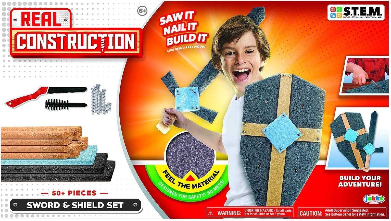 STEM Real Construction Sword and Shield Building 48 Piece Set