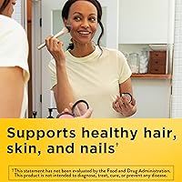 Vista 2 de Nature Made Cabello, piel y uñas con biotina 2500 mcg, suplemento dietético para el apoyo saludable del cabello, piel y uñas, 90 gomitas, suministro