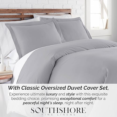 Miniatura 80 de Southshore Fine Living, Inc. Premium Collection - Juego de funda de edredón tamaño King extragrande, funda de edredón suave con cremallera, 3 Azul