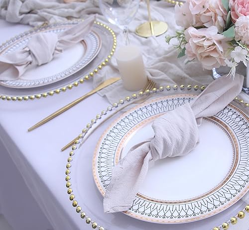 Miniatura 9 de Servilletas de tela a granel, servilletas de lino 100% algodón suave, servilletas lavables de otoño con bordes con dobladillo para decoración de