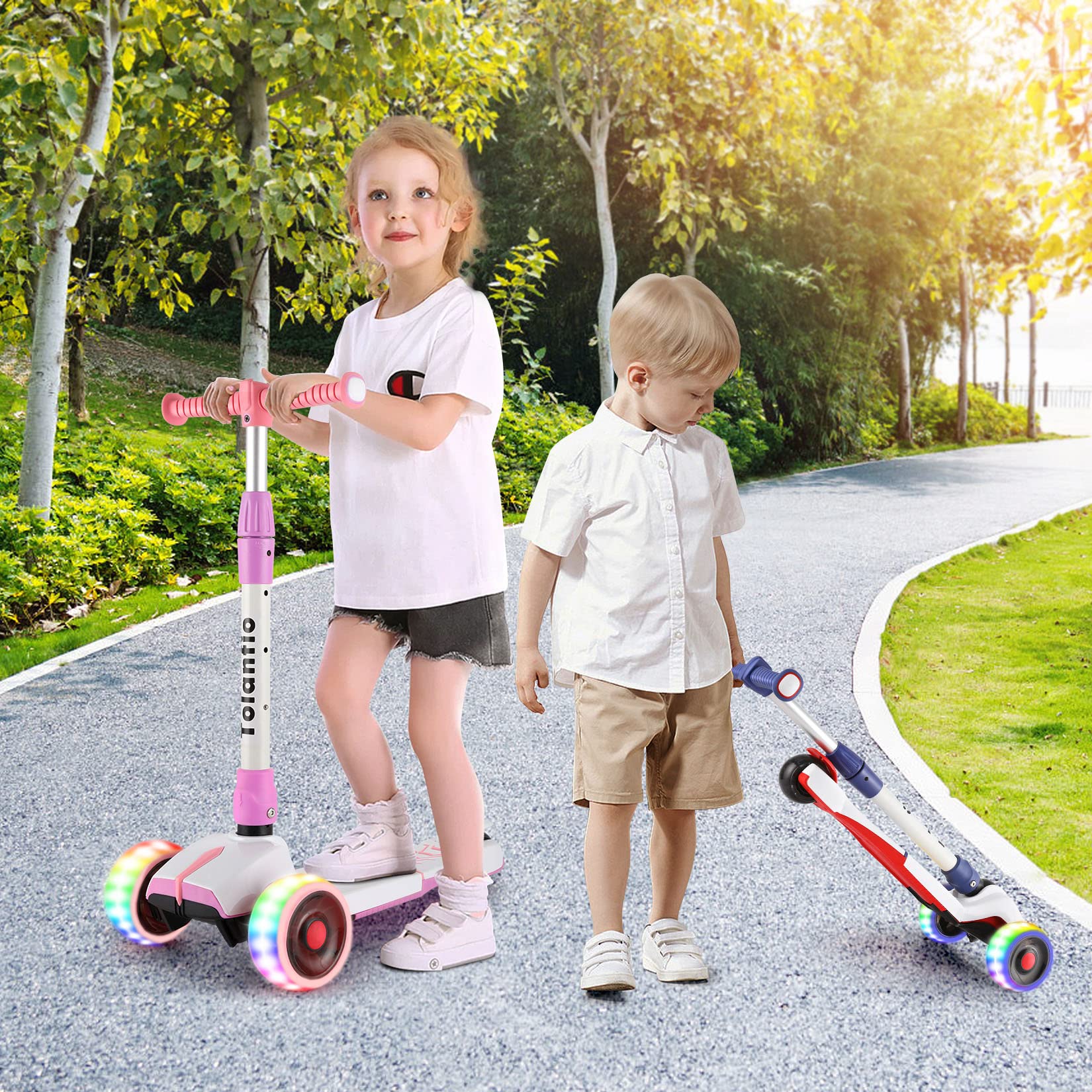 Amazon.co.jp: キックスクーター キックボード 子供用 三輪車 3段階高