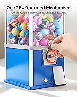Vista 5 de VEVOR Máquina de chicle, dispensador de máquina expendedora de dulces de 21 pulgadas, máquinas expendedoras de 25 centavos para centros comerciales
