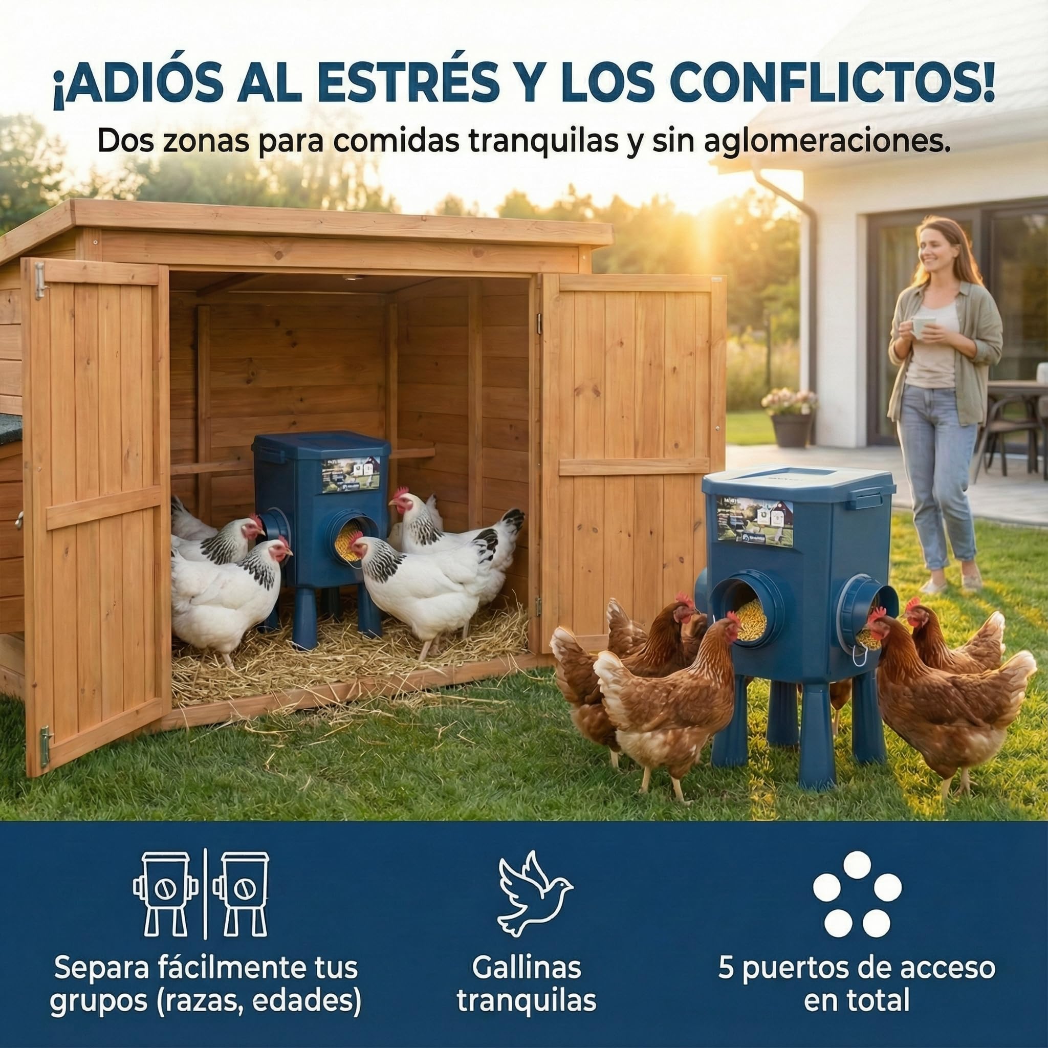 Comedero para pollos (12 kg, 8 kg)
